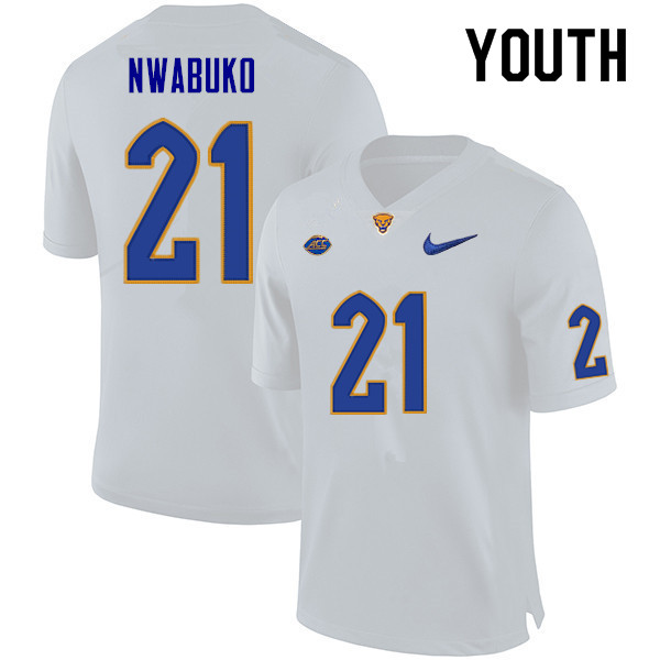 Youth #21 Che Nwabuko Pitt Panthers College Football Jerseys Sale-White